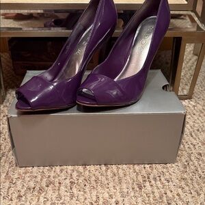 Aldo Women's Vibrant Purple Peep Toe Heels